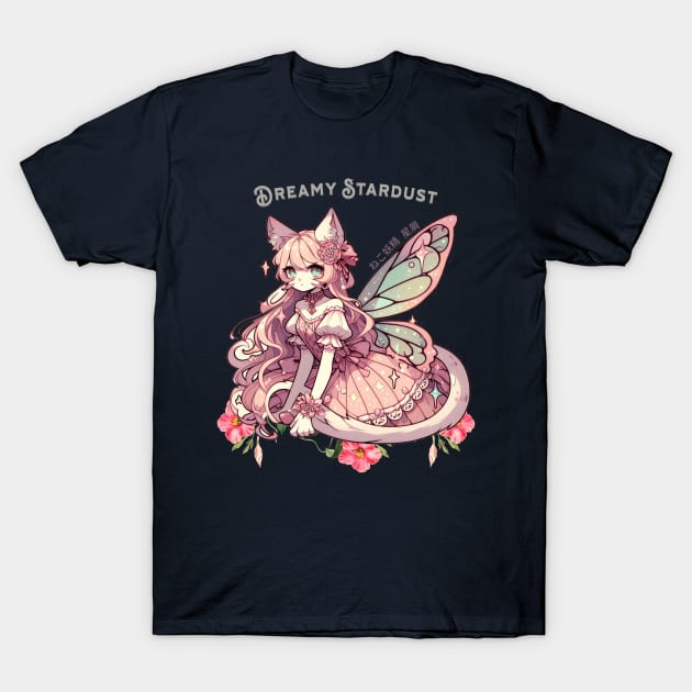Enchanted Dreamy Stardust - A Cat Fairycore Fantasy T-Shirt by Conversion Threads